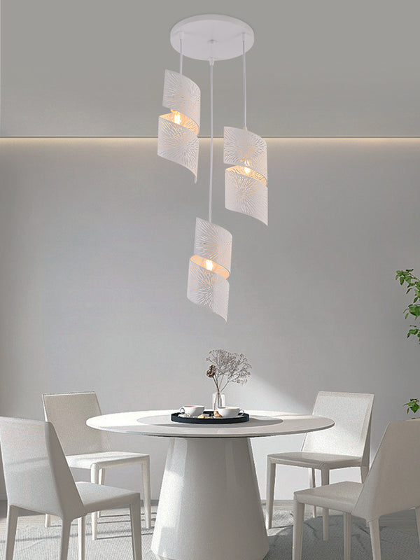 3pc Industrial White Modern pendant lighting comes with a three single base ceiling tray and 3 in 1 common free base in the box Easy installation E27 E26 Caliber Lamp Holder Suitable for dining room bedroom living room hallway kitchen