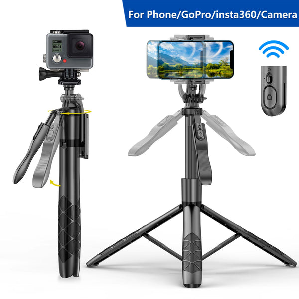 1530mm-L16 عصا سيلفي لاسلكية حامل ثلاثي القوائم قابل للطي Monopod لكاميرات Gopro Action Insta360 Ace Pro X3 للهواتف حامل ثابت